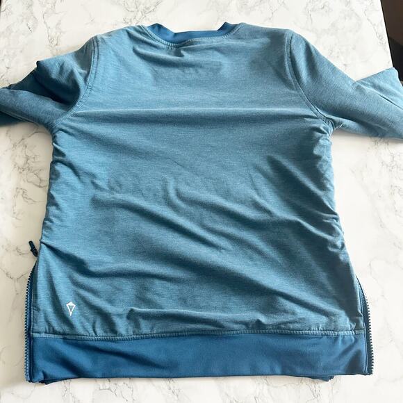 Ivivva/Lululemon Quilted Reversible Pullover Sweatshirt Teal Blue Side Zip - Picture 8 of 10